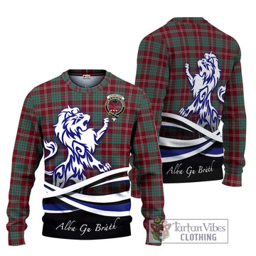 Crawford Modern Tartan Knitted Sweater with Alba Gu Brath Regal Lion Emblem