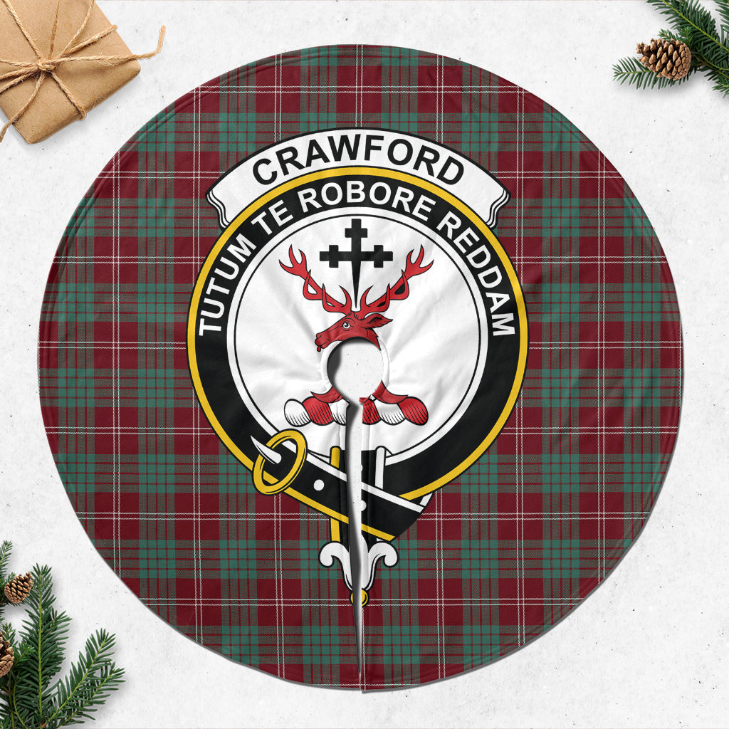 Crawford Modern Tartan Christmas Tree Skirt with Family Crest - Tartanvibesclothing