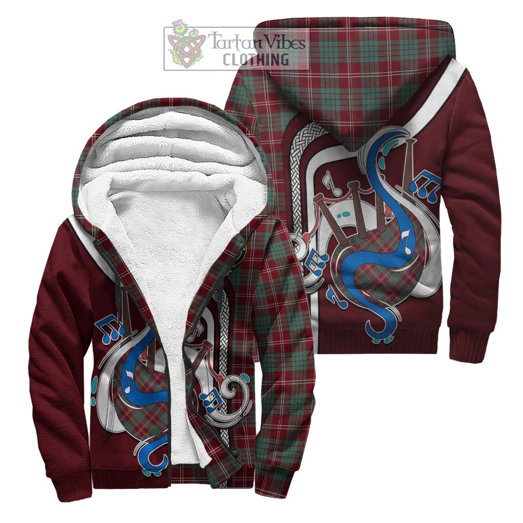 Tartan Vibes Clothing Crawford Modern Tartan Sherpa Hoodie with Epic Bagpipe Style