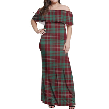 Crawford Modern Tartan Off Shoulder Long Dress