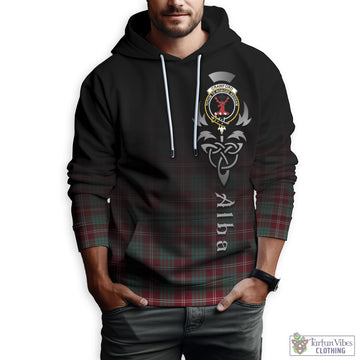 Crawford Modern Tartan Hoodie Featuring Alba Gu Brath Family Crest Celtic Inspired