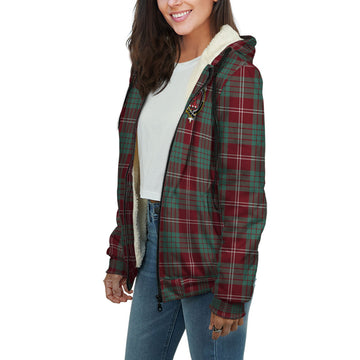 Crawford Modern Tartan Sherpa Hoodie with Family Crest