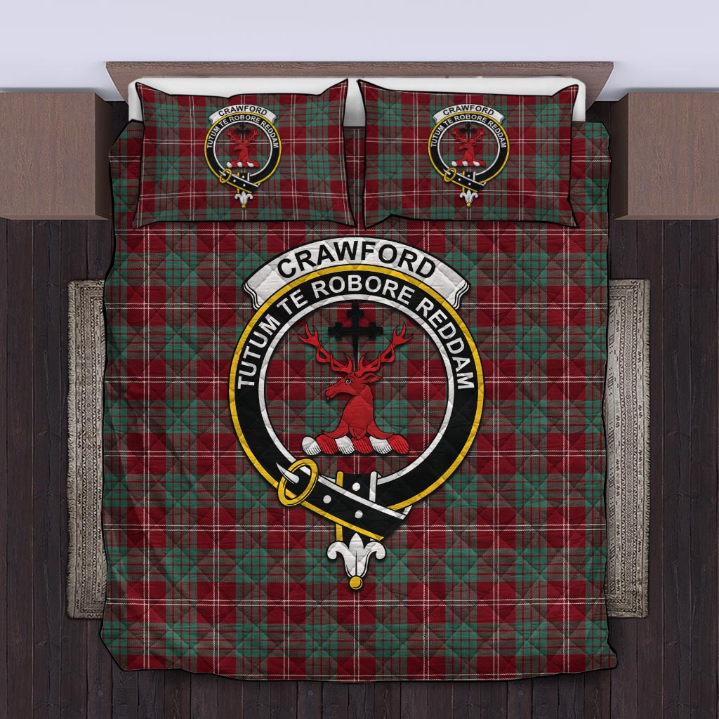 Crawford Modern Tartan Quilt Bed Set with Family Crest Twin - Tartanvibesclothing