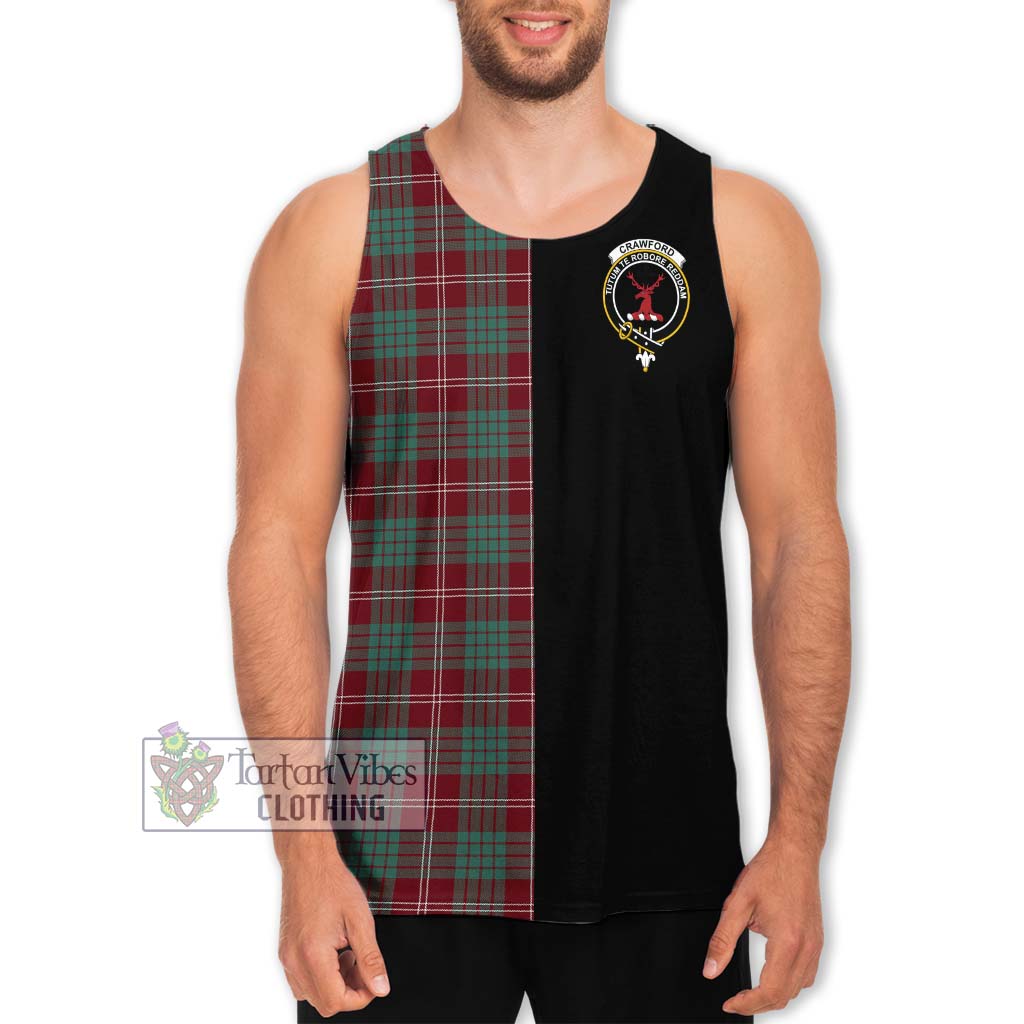 Tartan Vibes Clothing Crawford Modern Tartan Men's Tank Top with Family Crest and Half Of Me Style