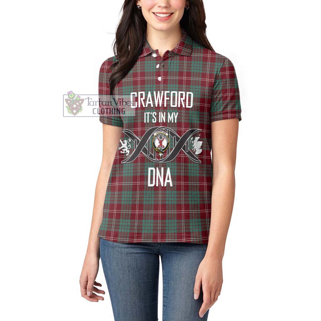 Tartan Vibes Clothing Crawford Modern Tartan Women's Polo Shirt with Family Crest DNA In Me Style