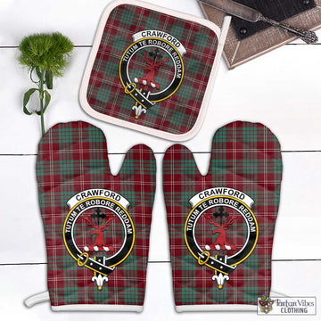 Crawford Modern Tartan Combo Oven Mitt & Pot-Holder with Family Crest