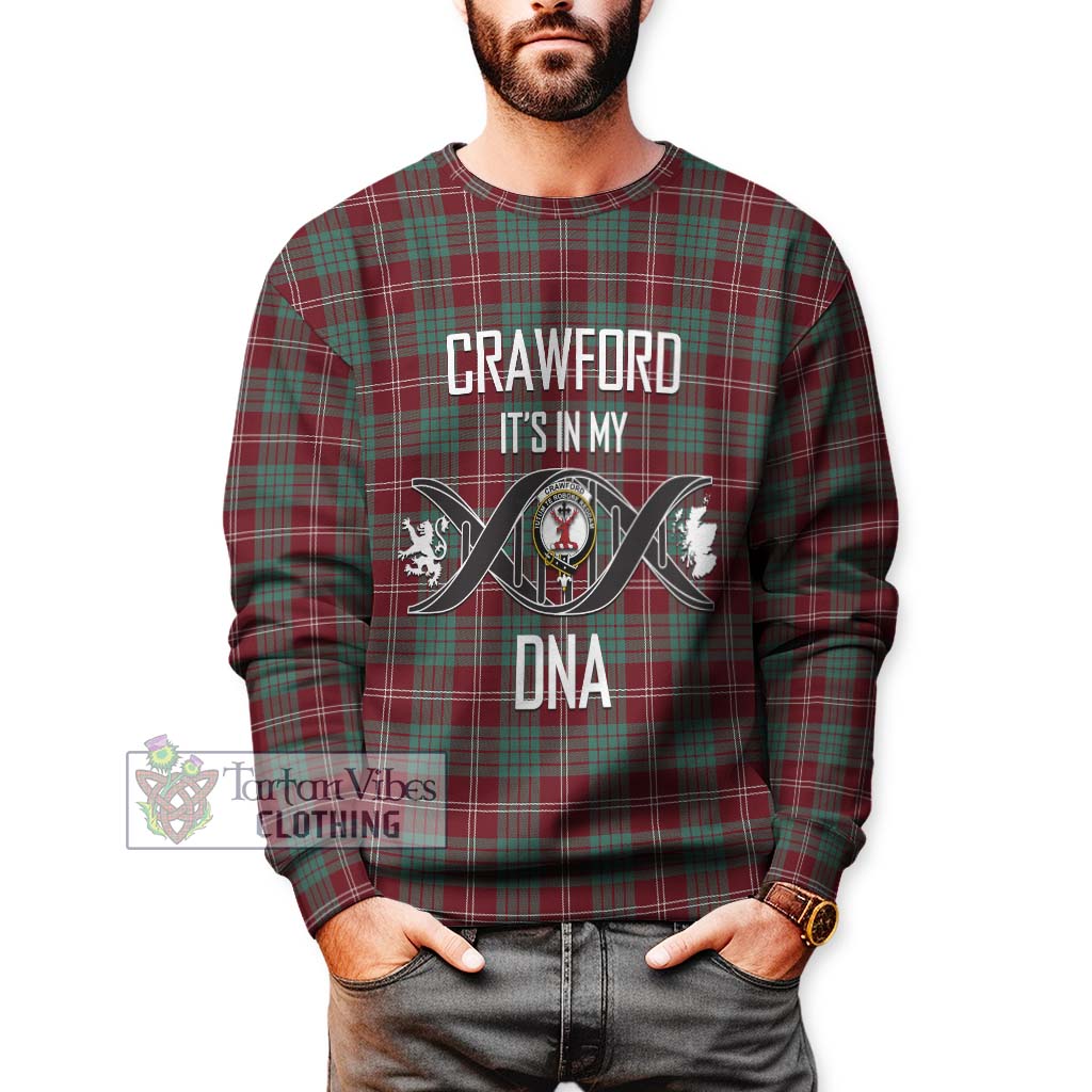 Tartan Vibes Clothing Crawford Modern Tartan Sweatshirt with Family Crest DNA In Me Style