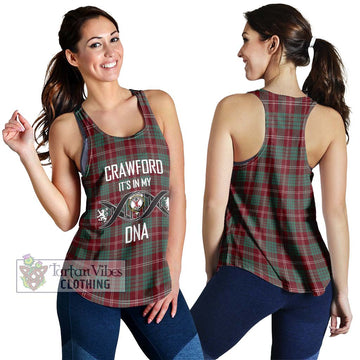 Crawford Modern Tartan Women's Racerback Tanks with Family Crest DNA In Me Style