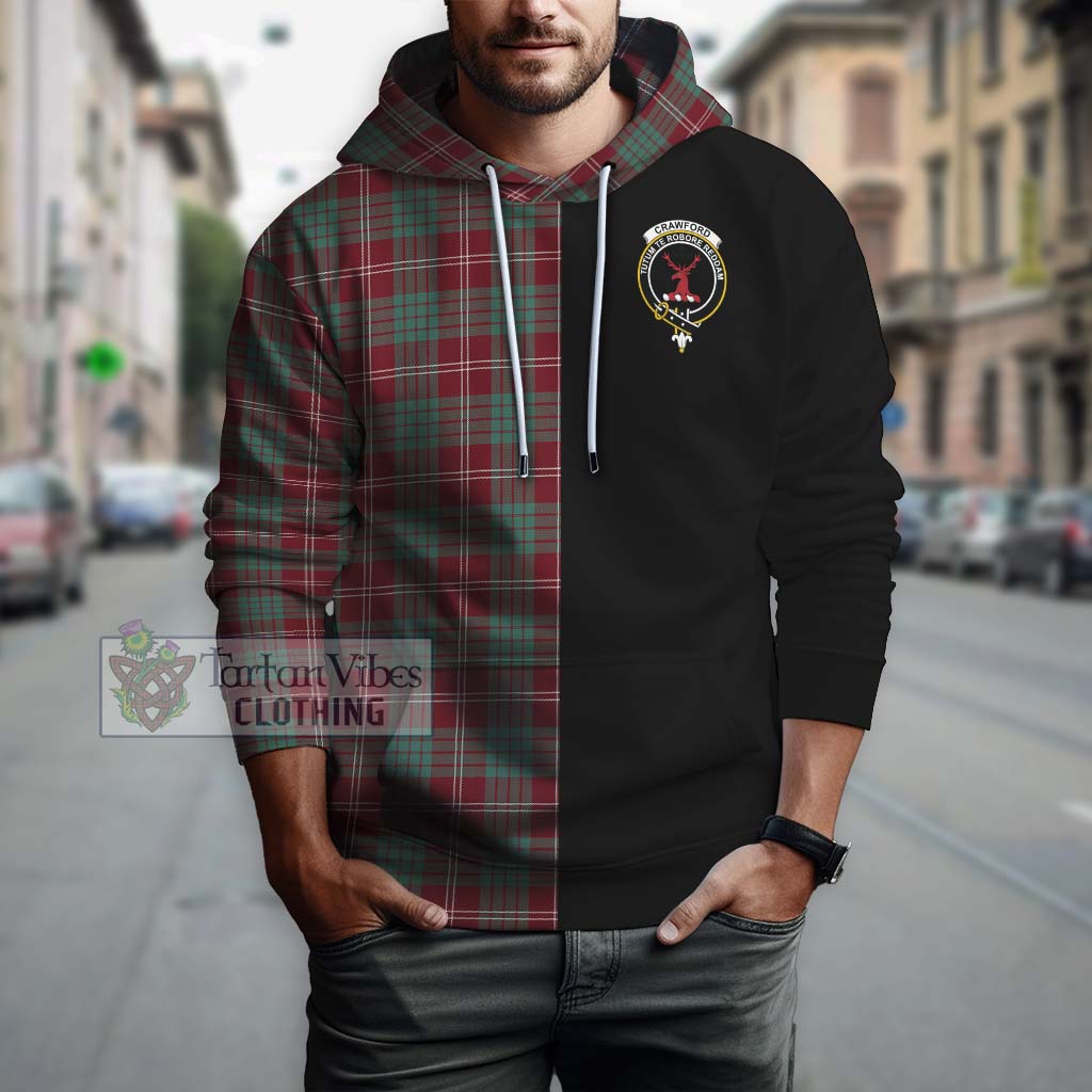 Tartan Vibes Clothing Crawford Modern Tartan Hoodie with Family Crest and Half Of Me Style