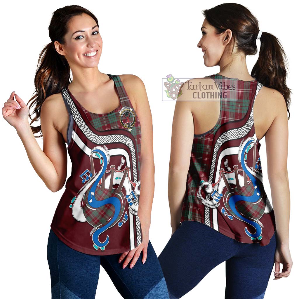 Tartan Vibes Clothing Crawford Modern Tartan Women's Racerback Tanks with Epic Bagpipe Style