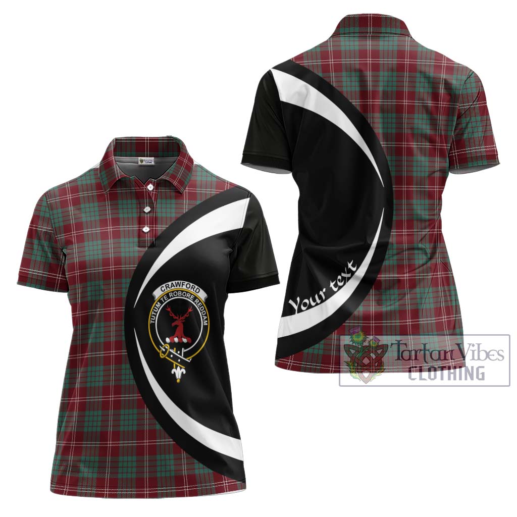 Tartan Vibes Clothing Crawford Modern Tartan Women's Polo Shirt with Family Crest Circle Style