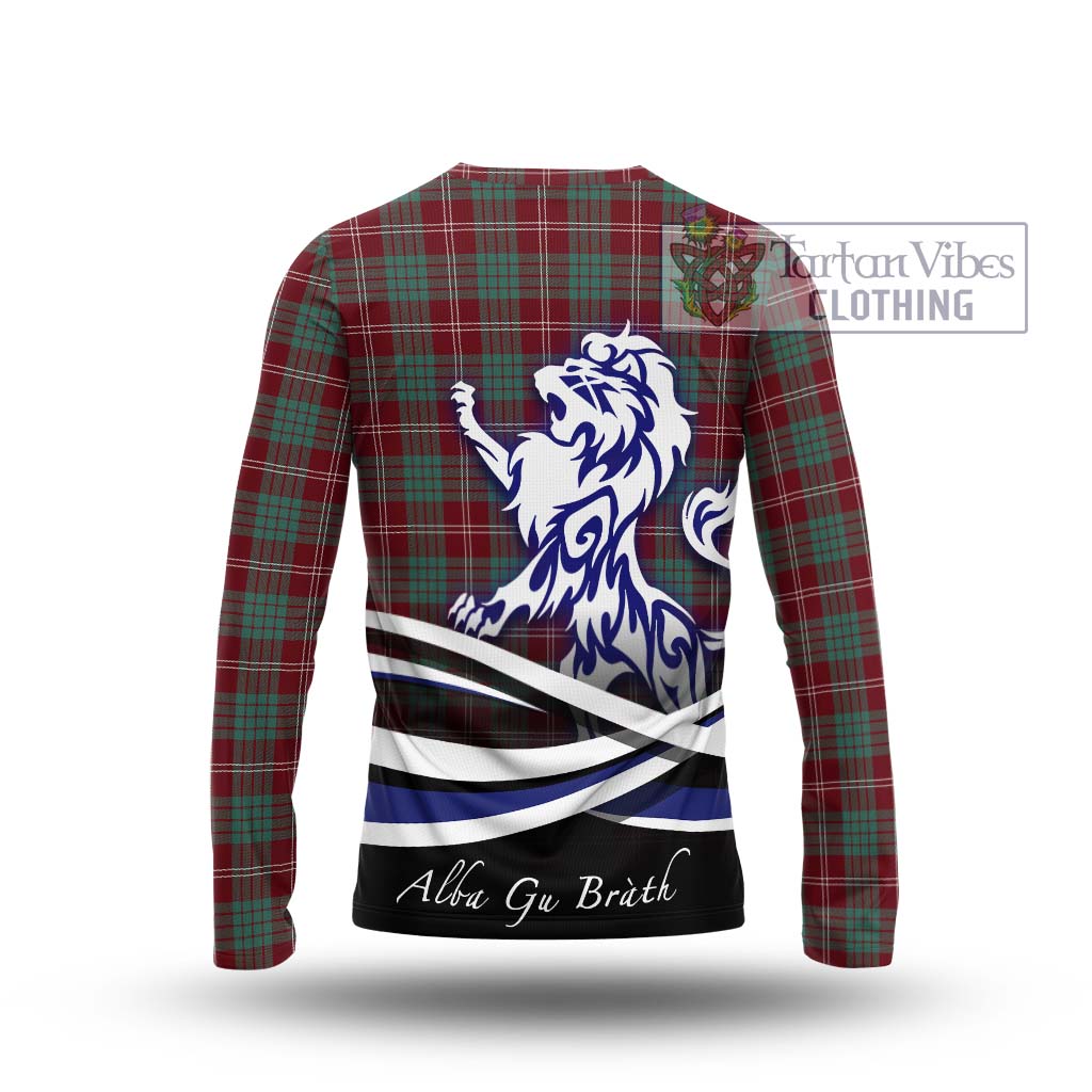 Tartan Vibes Clothing Crawford Modern Tartan Long Sleeve T-Shirt with Alba Gu Brath Regal Lion Emblem