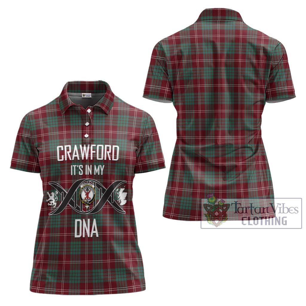 Tartan Vibes Clothing Crawford Modern Tartan Women's Polo Shirt with Family Crest DNA In Me Style