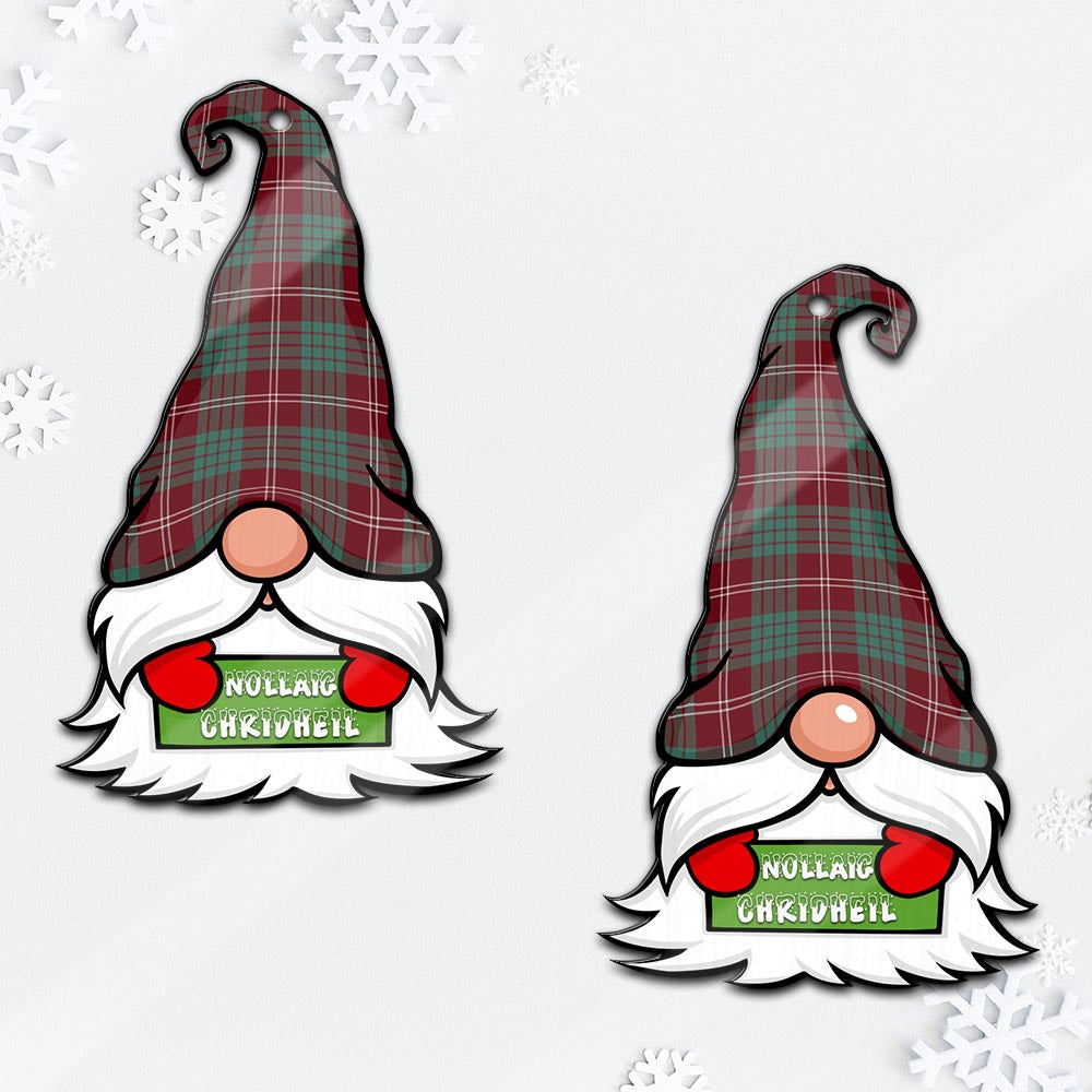 Crawford Modern Gnome Christmas Ornament with His Tartan Christmas Hat Mica Ornament - Tartanvibesclothing