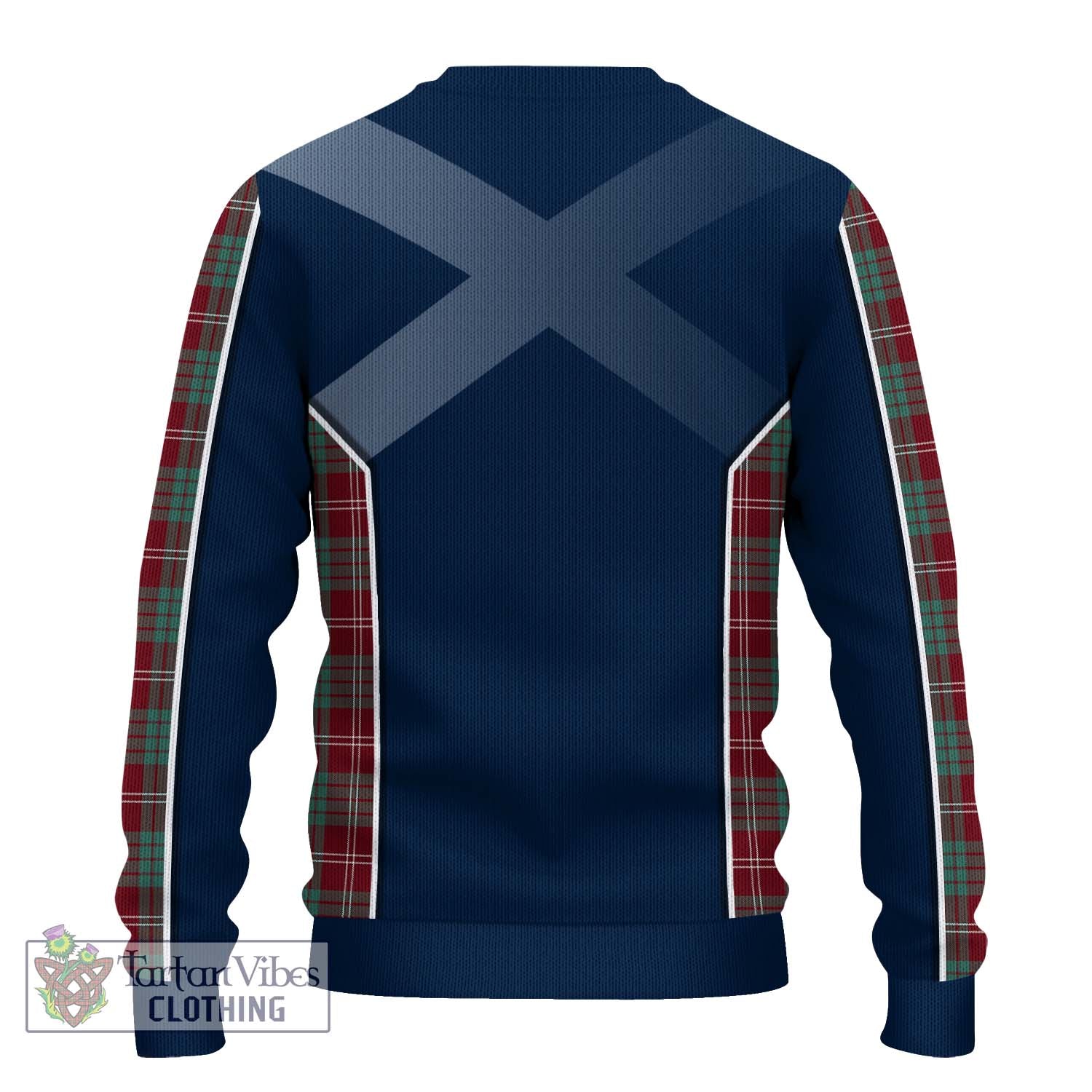 Tartan Vibes Clothing Crawford Modern Tartan Knitted Sweater with Family Crest and Lion Rampant Vibes Sport Style