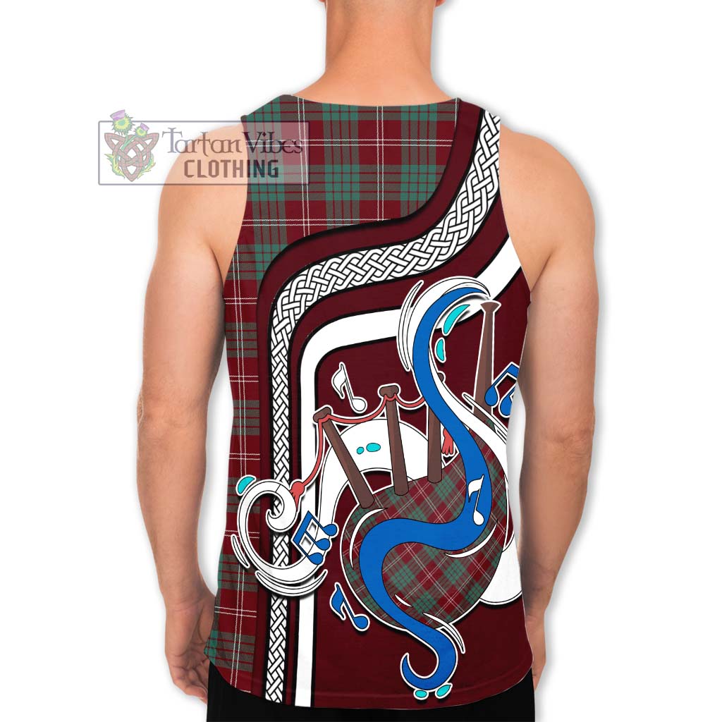 Tartan Vibes Clothing Crawford Modern Tartan Men's Tank Top with Epic Bagpipe Style