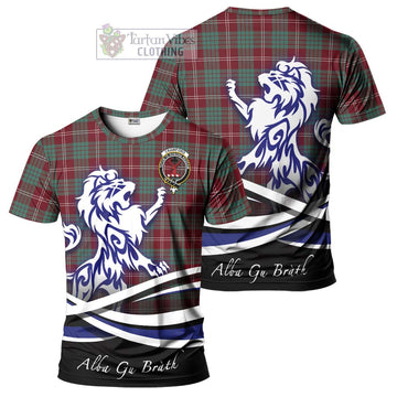 Crawford Modern Tartan Cotton T-shirt with Alba Gu Brath Regal Lion Emblem