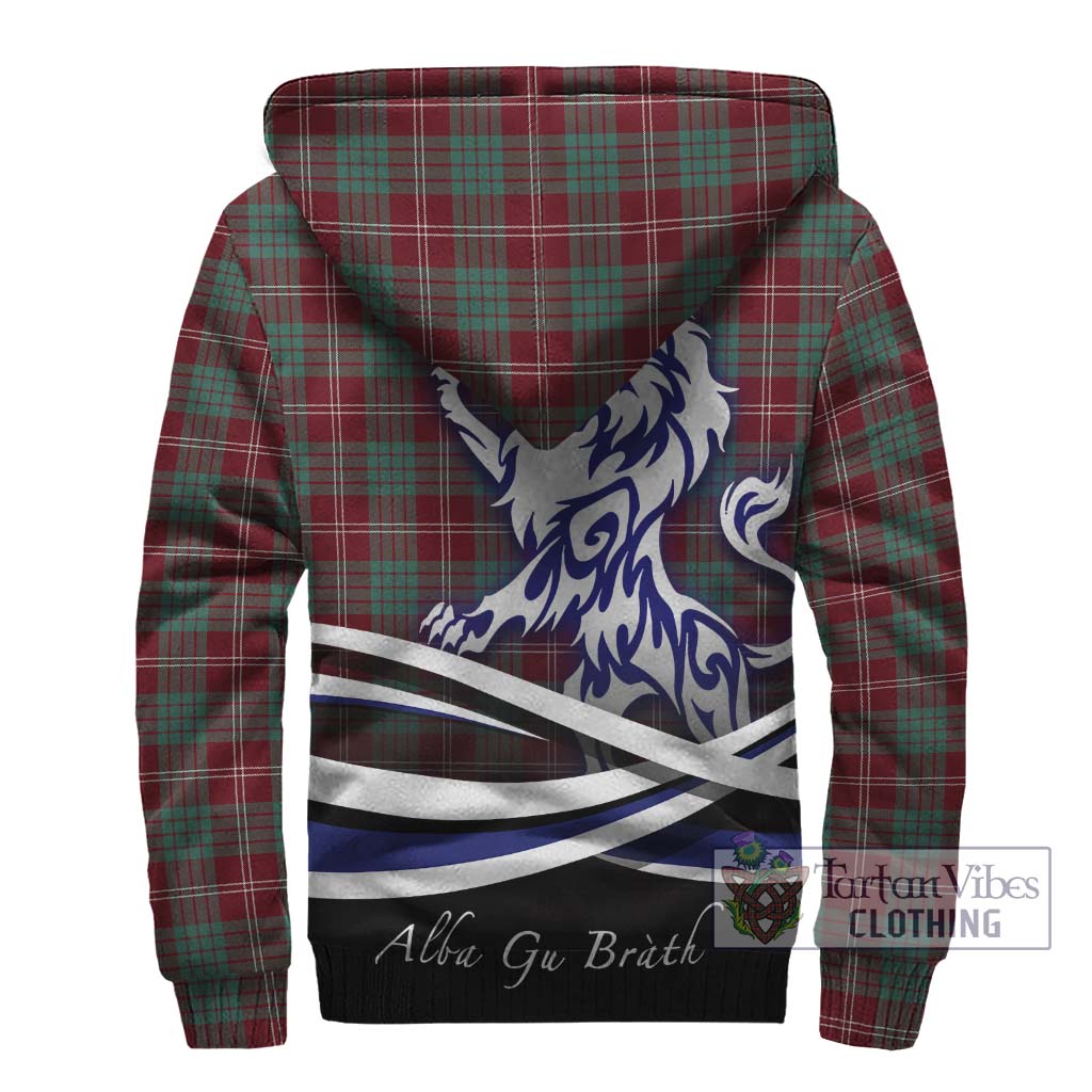 Tartan Vibes Clothing Crawford Modern Tartan Sherpa Hoodie with Alba Gu Brath Regal Lion Emblem