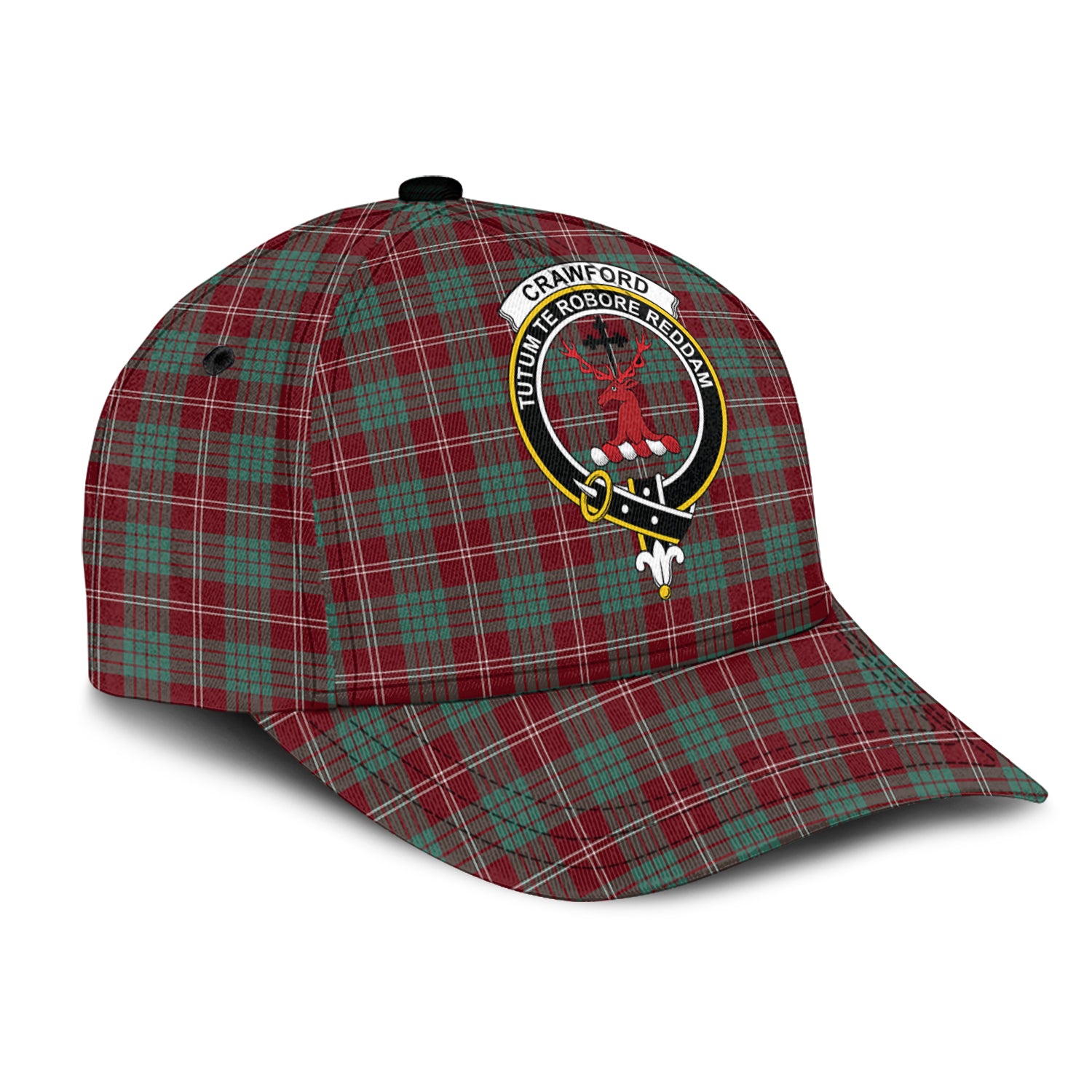 Crawford Modern Tartan Classic Cap with Family Crest - Tartan Vibes Clothing