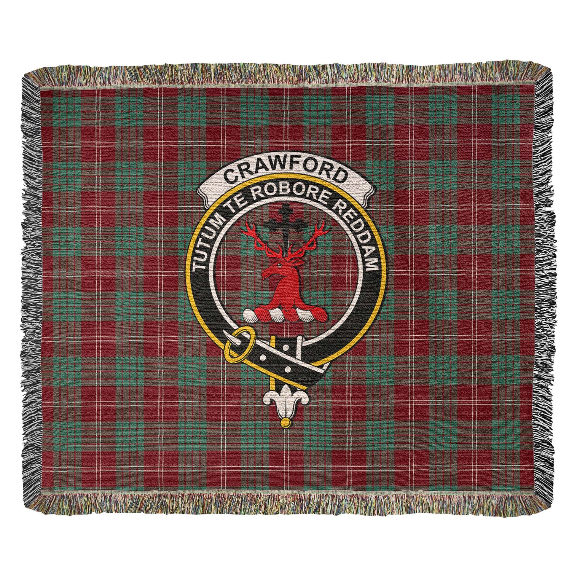 Tartan Vibes Clothing Crawford Modern Tartan Woven Blanket with Family Crest