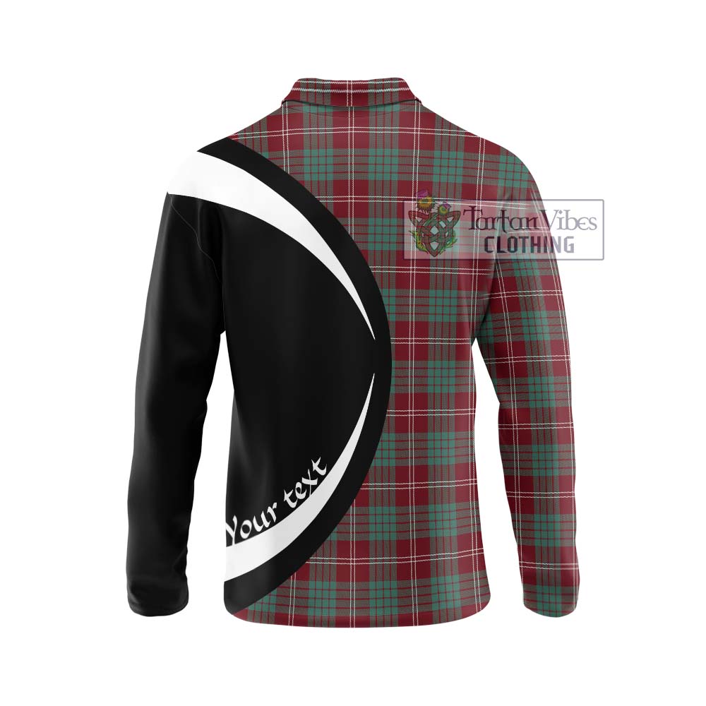 Tartan Vibes Clothing Crawford Modern Tartan Long Sleeve Polo Shirt with Family Crest Circle Style