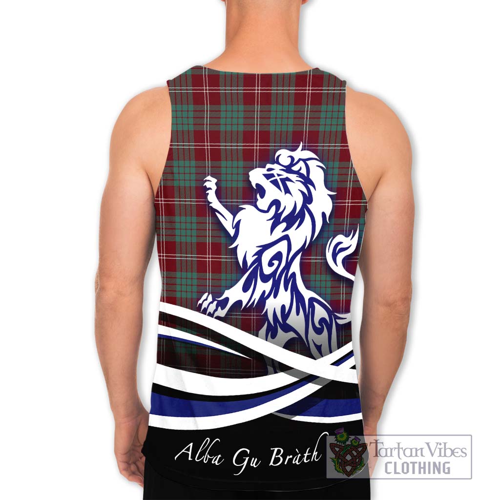 Tartan Vibes Clothing Crawford Modern Tartan Men's Tank Top with Alba Gu Brath Regal Lion Emblem