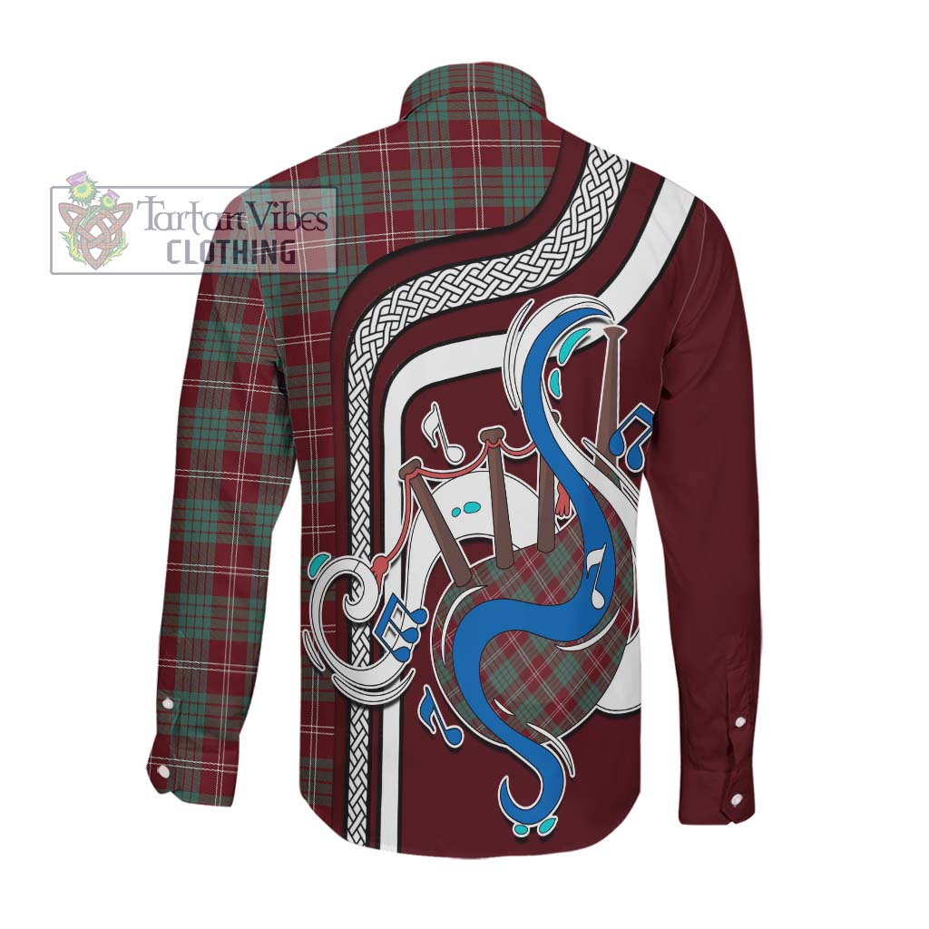 Tartan Vibes Clothing Crawford Modern Tartan Long Sleeve Button Shirt with Epic Bagpipe Style