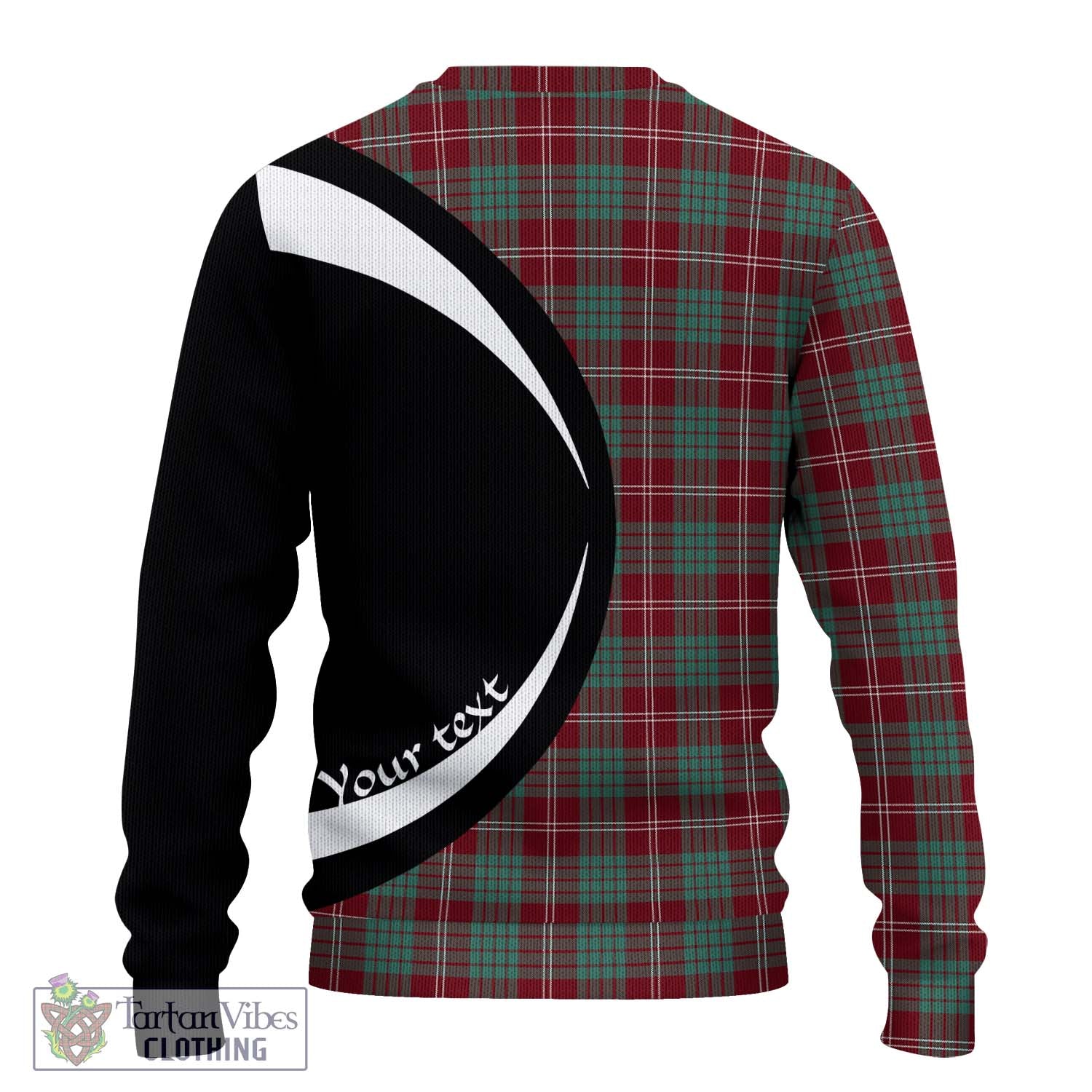 Tartan Vibes Clothing Crawford Modern Tartan Knitted Sweater with Family Crest Circle Style