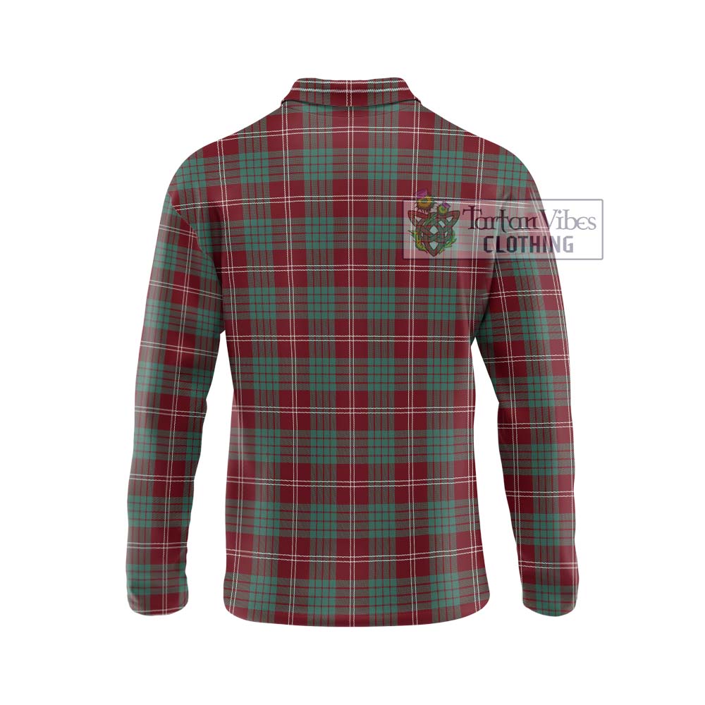 Tartan Vibes Clothing Crawford Modern Tartan Long Sleeve Polo Shirt with Family Crest DNA In Me Style