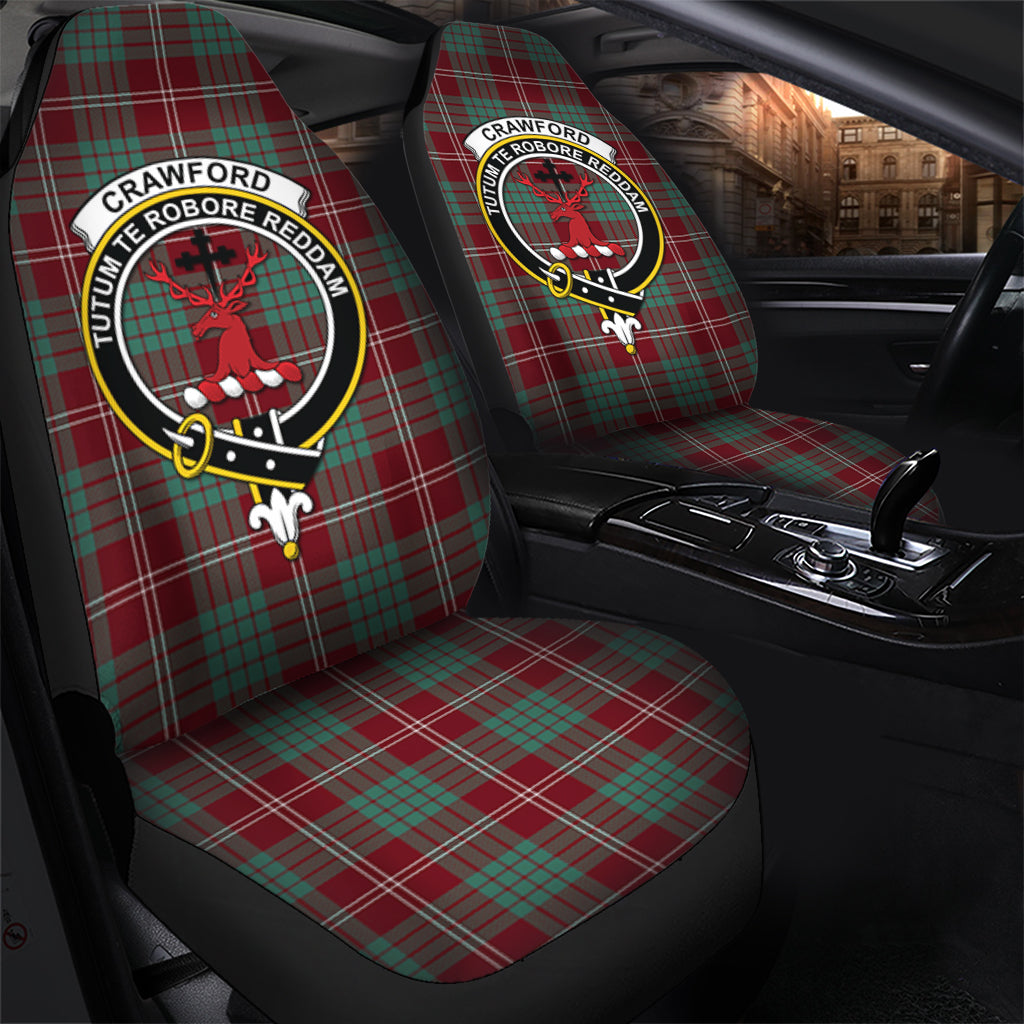 Crawford Modern Tartan Car Seat Cover with Family Crest - Tartanvibesclothing