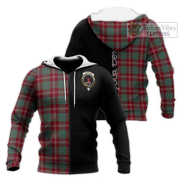 Crawford Modern Tartan Knitted Hoodie with Family Crest and Half Of Me Style