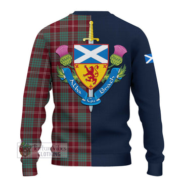 Crawford Modern Tartan Knitted Sweater with Scottish Lion Royal Arm Half Style