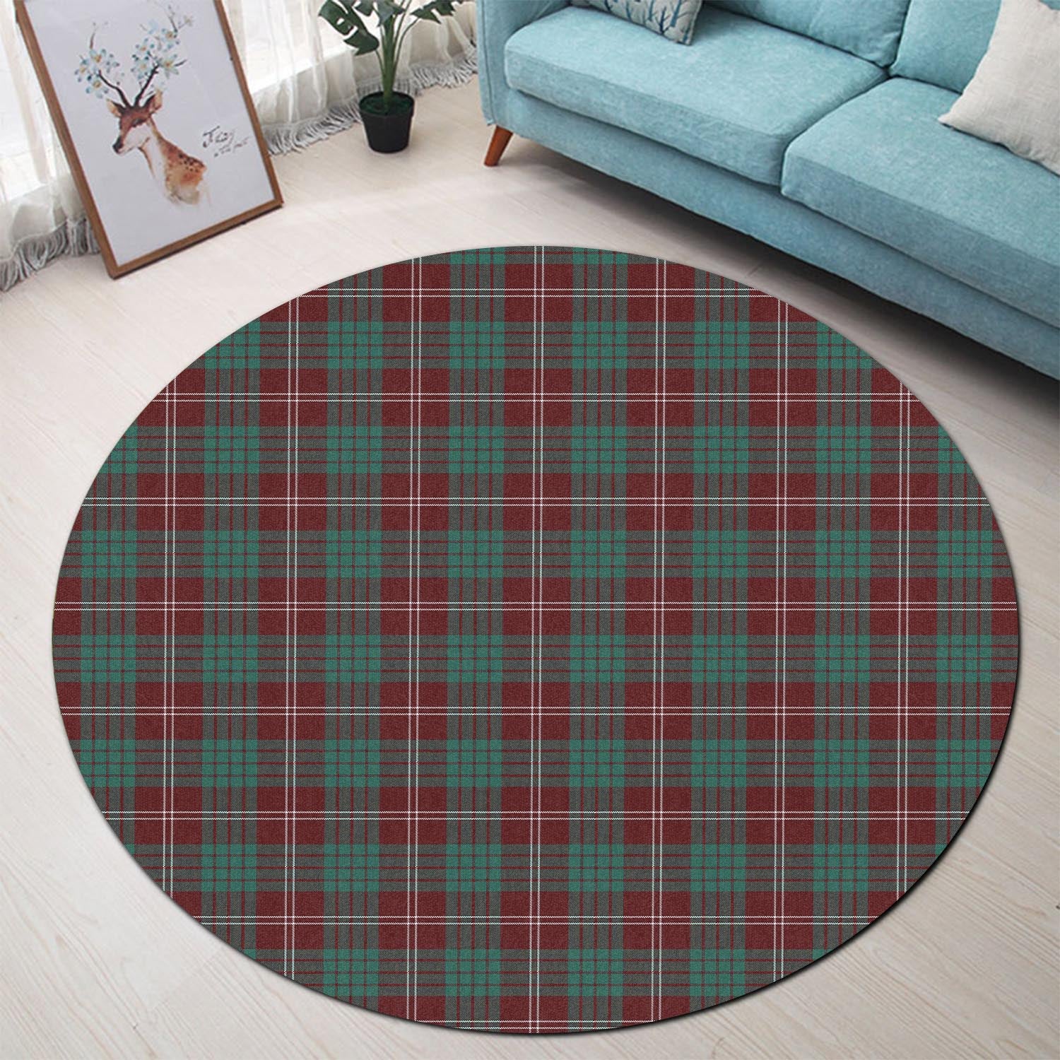 Crawford Modern Tartan Round Rug - Tartanvibesclothing