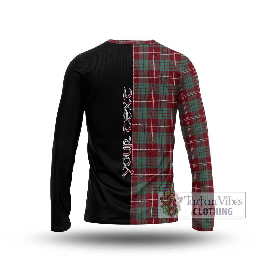 Tartan Vibes Clothing Crawford Modern Tartan Long Sleeve T-Shirt with Family Crest and Half Of Me Style