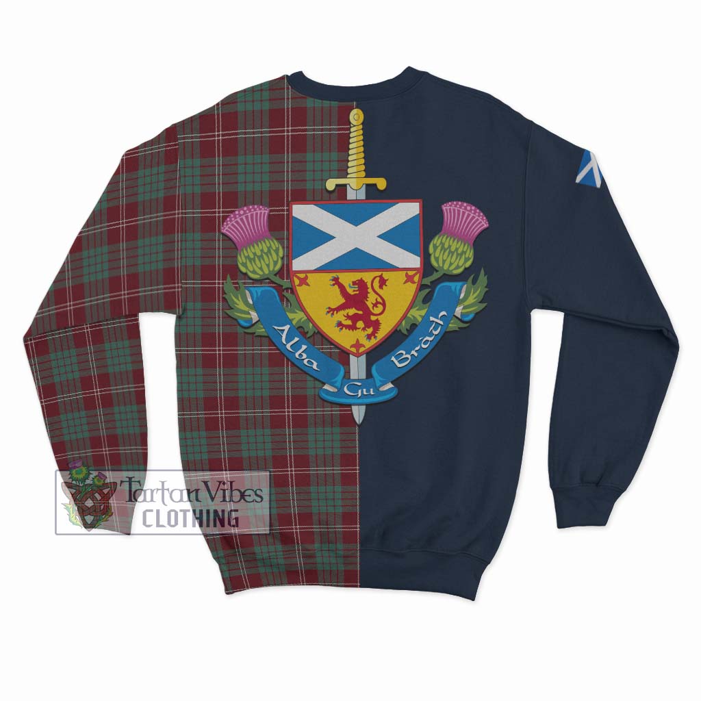 Tartan Vibes Clothing Crawford Modern Tartan Sweatshirt with Scottish Lion Royal Arm Half Style