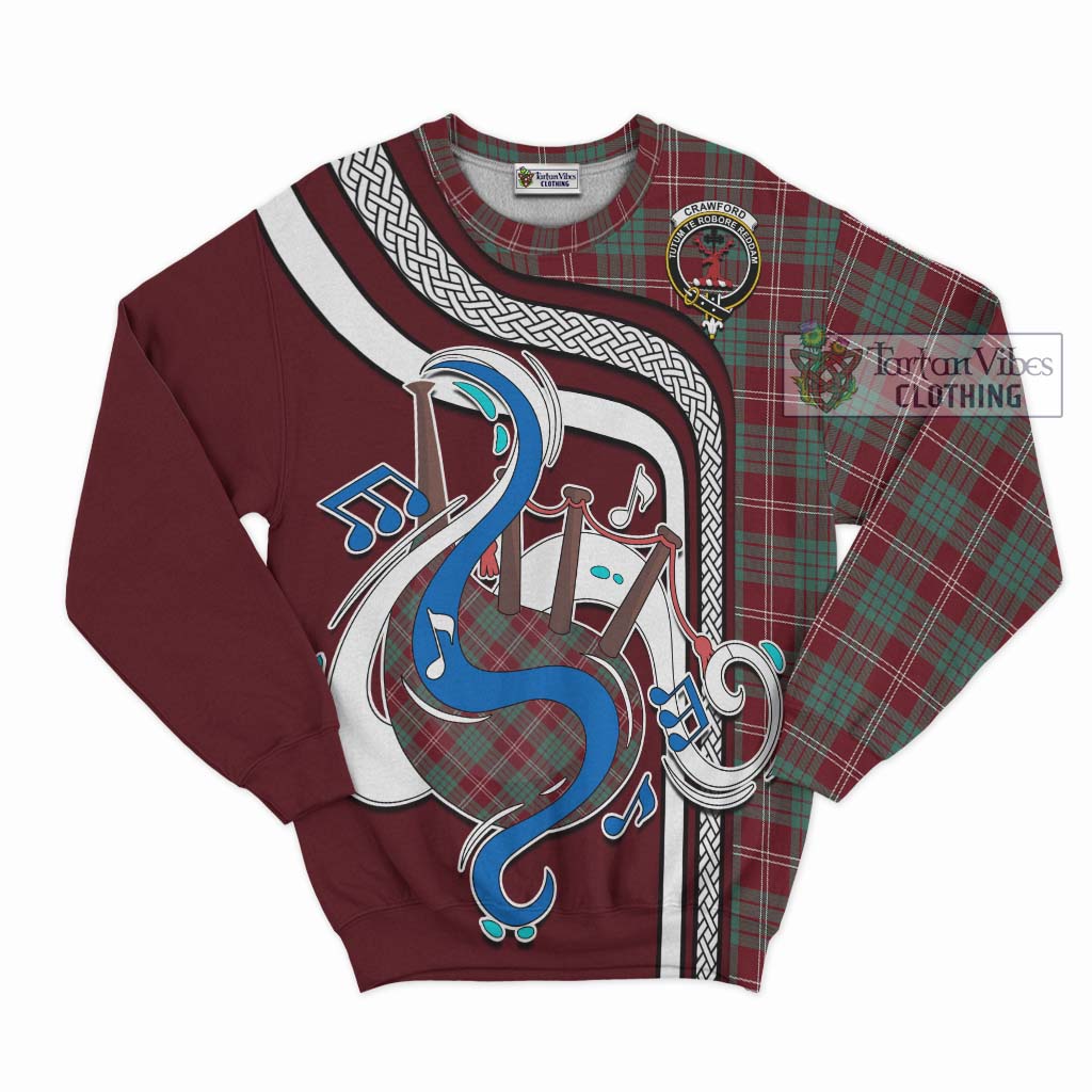 Tartan Vibes Clothing Crawford Modern Tartan Sweatshirt with Epic Bagpipe Style