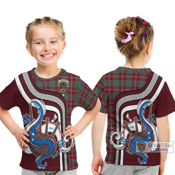 Crawford Modern Tartan Kid T-Shirt with Epic Bagpipe Style