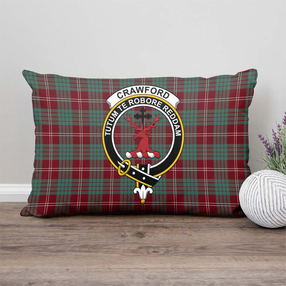 Crawford Modern Tartan Pillow Cover with Family Crest Rectangle Pillow Cover - Tartanvibesclothing