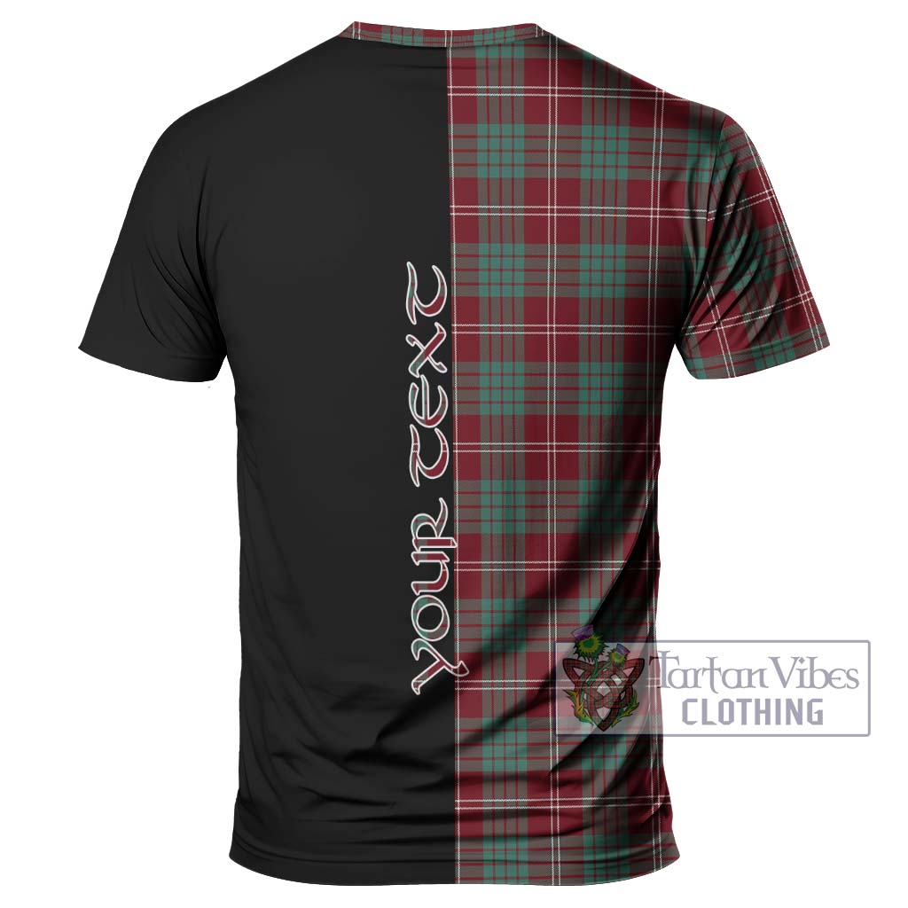 Tartan Vibes Clothing Crawford Modern Tartan T-Shirt with Family Crest and Half Of Me Style