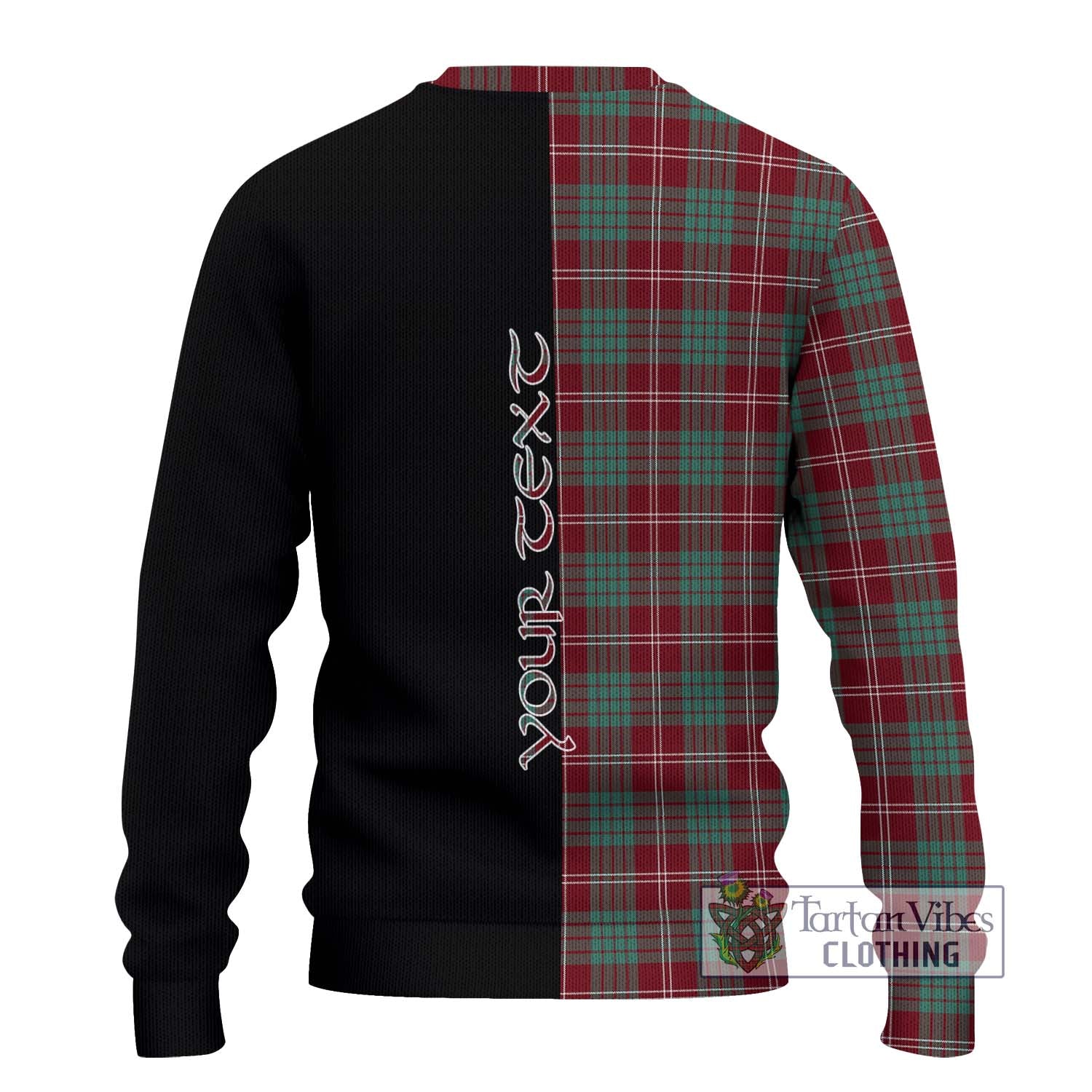 Tartan Vibes Clothing Crawford Modern Tartan Knitted Sweater with Family Crest and Half Of Me Style