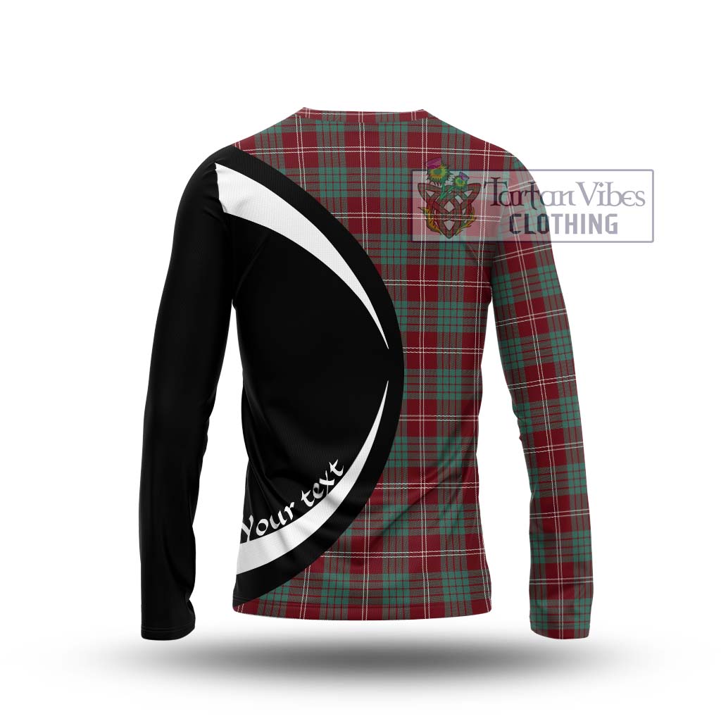 Tartan Vibes Clothing Crawford Modern Tartan Long Sleeve T-Shirt with Family Crest Circle Style