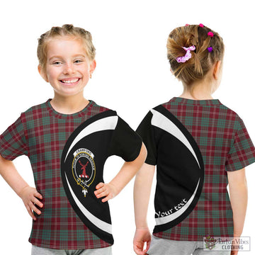 Crawford Modern Tartan Kid T-Shirt with Family Crest Circle Style