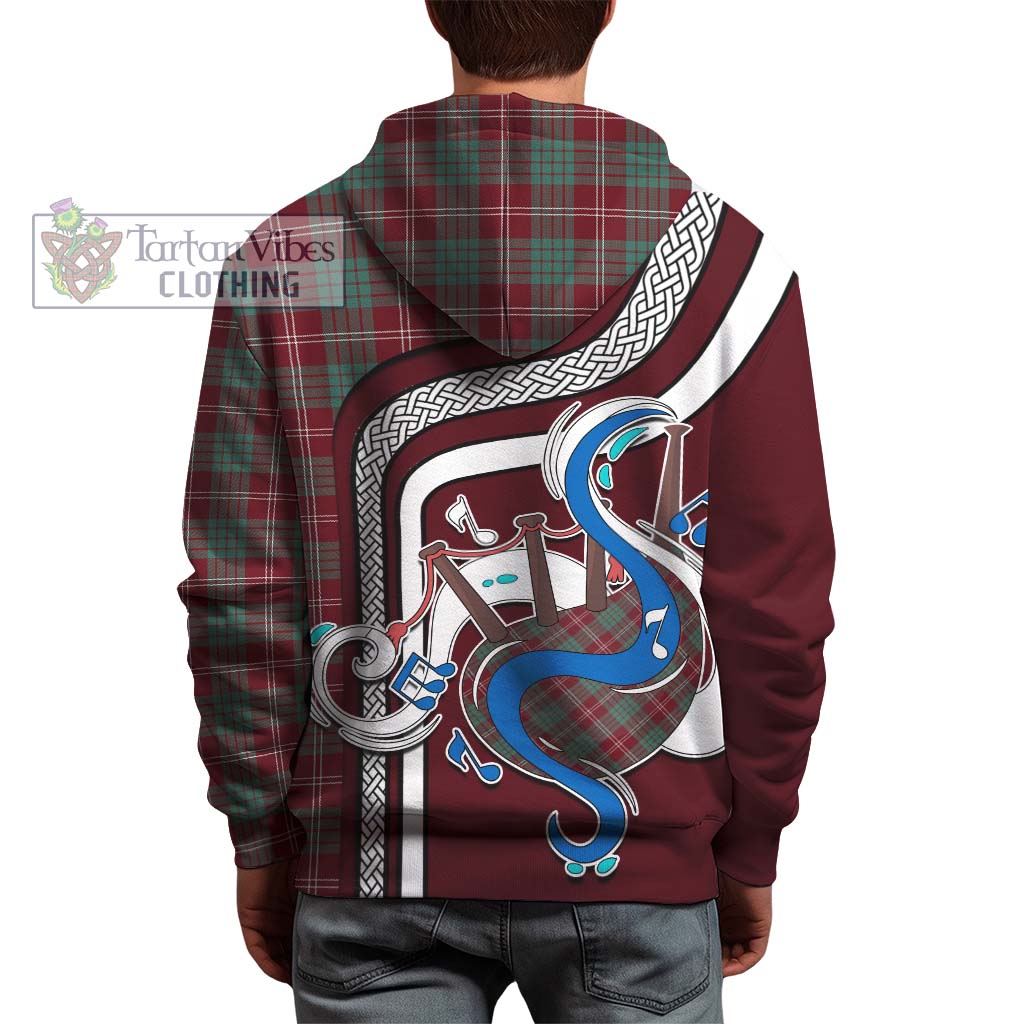 Tartan Vibes Clothing Crawford Modern Tartan Hoodie with Epic Bagpipe Style