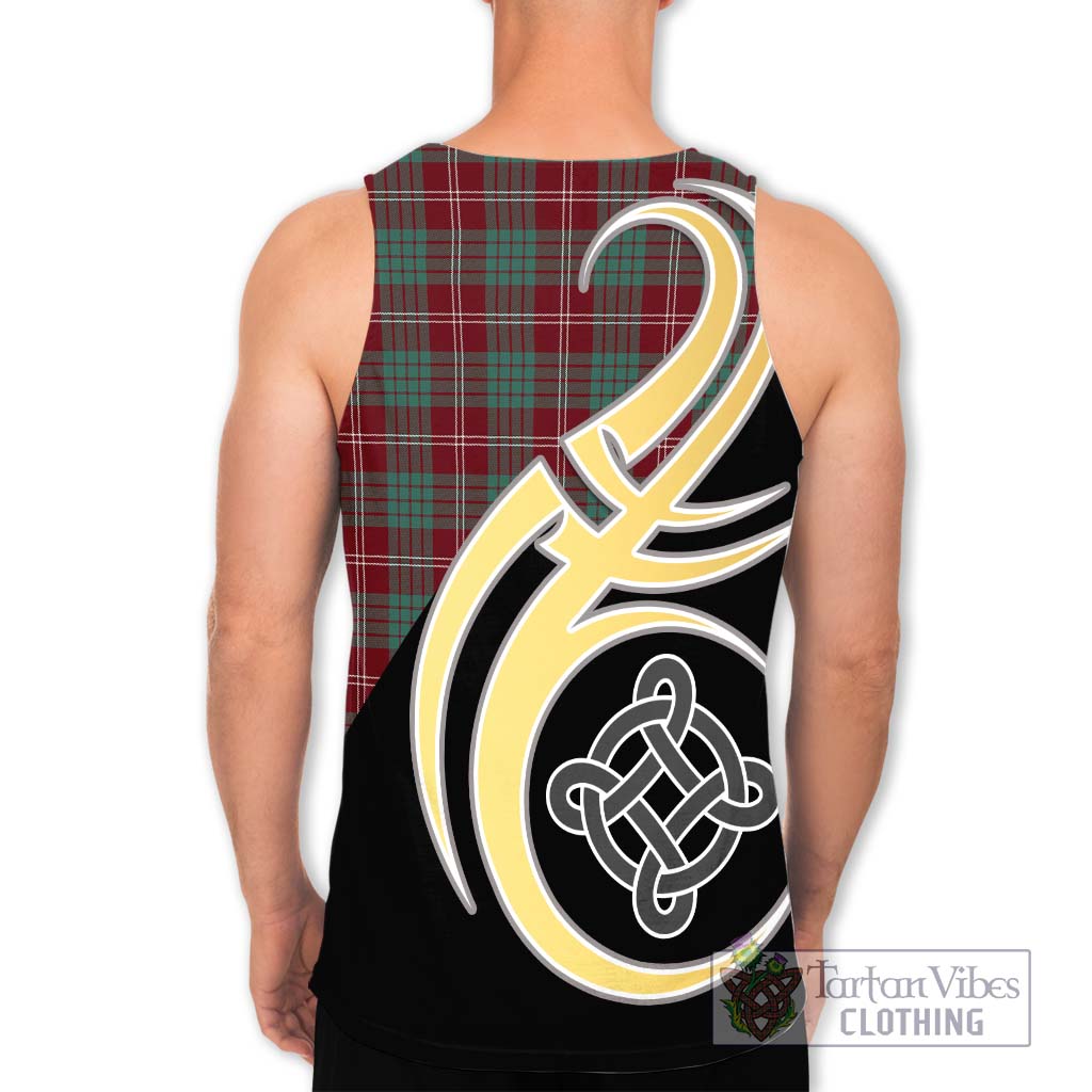 Tartan Vibes Clothing Crawford Modern Tartan Men's Tank Top with Family Crest and Celtic Symbol Style