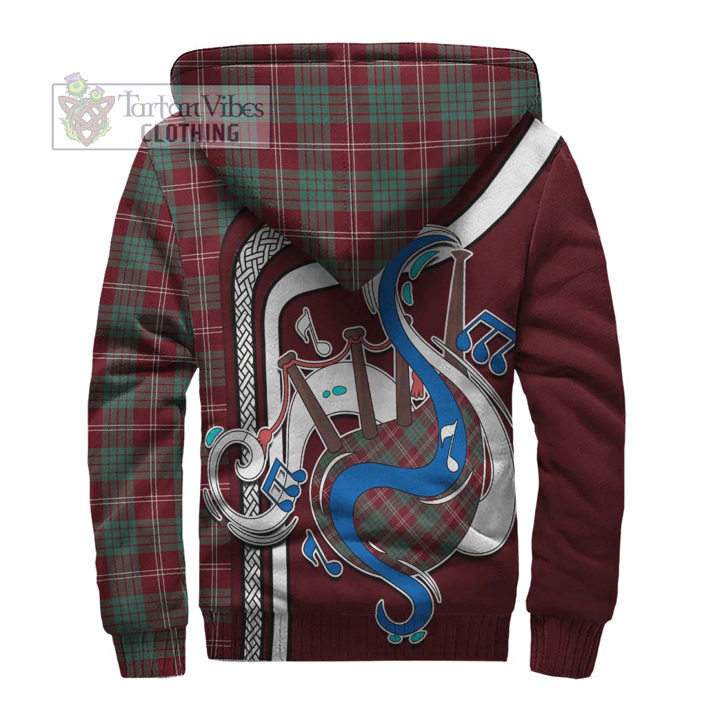 Tartan Vibes Clothing Crawford Modern Tartan Sherpa Hoodie with Epic Bagpipe Style