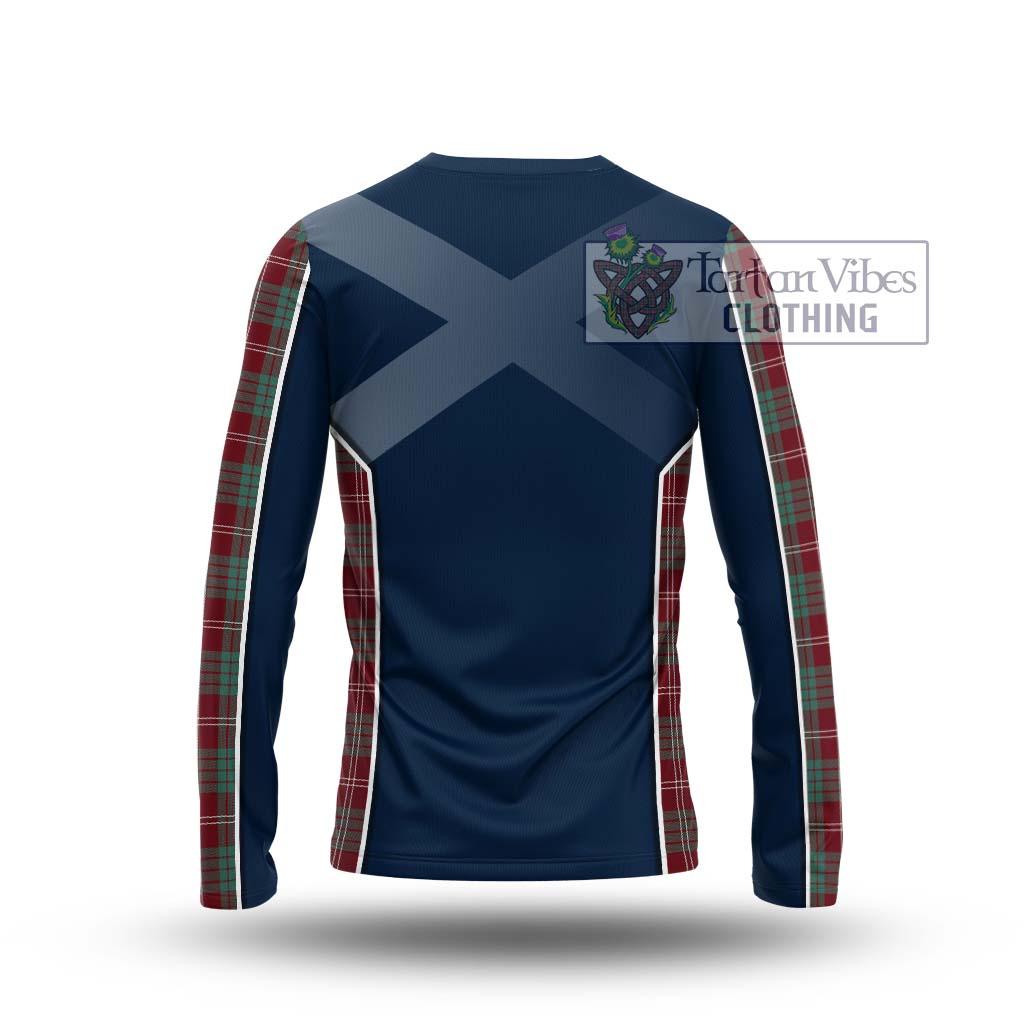 Tartan Vibes Clothing Crawford Modern Tartan Long Sleeve T-Shirt with Family Crest and Lion Rampant Vibes Sport Style