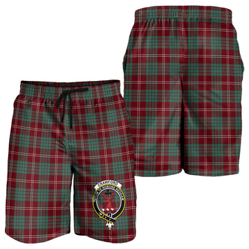 Crawford Modern Tartan Mens Shorts with Family Crest