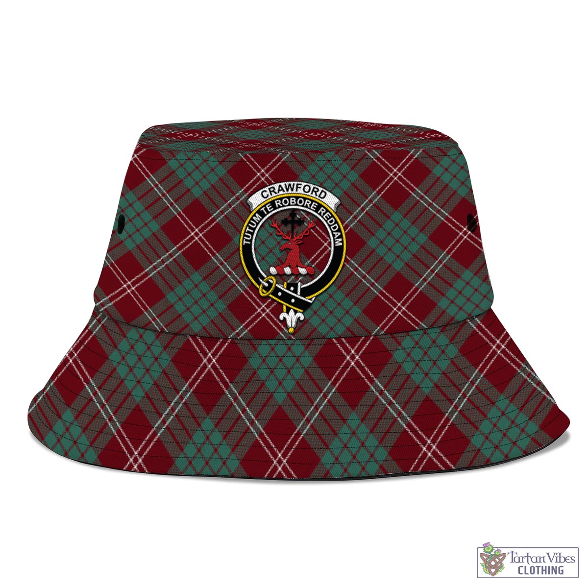 Tartan Vibes Clothing Crawford Modern Tartan Bucket Hat with Family Crest