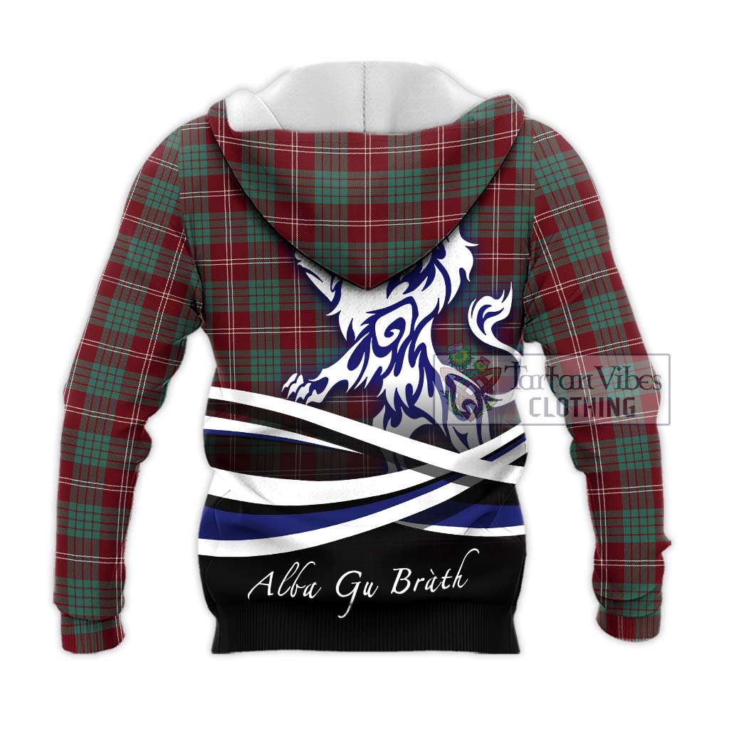 Tartan Vibes Clothing Crawford Modern Tartan Knitted Hoodie with Alba Gu Brath Regal Lion Emblem