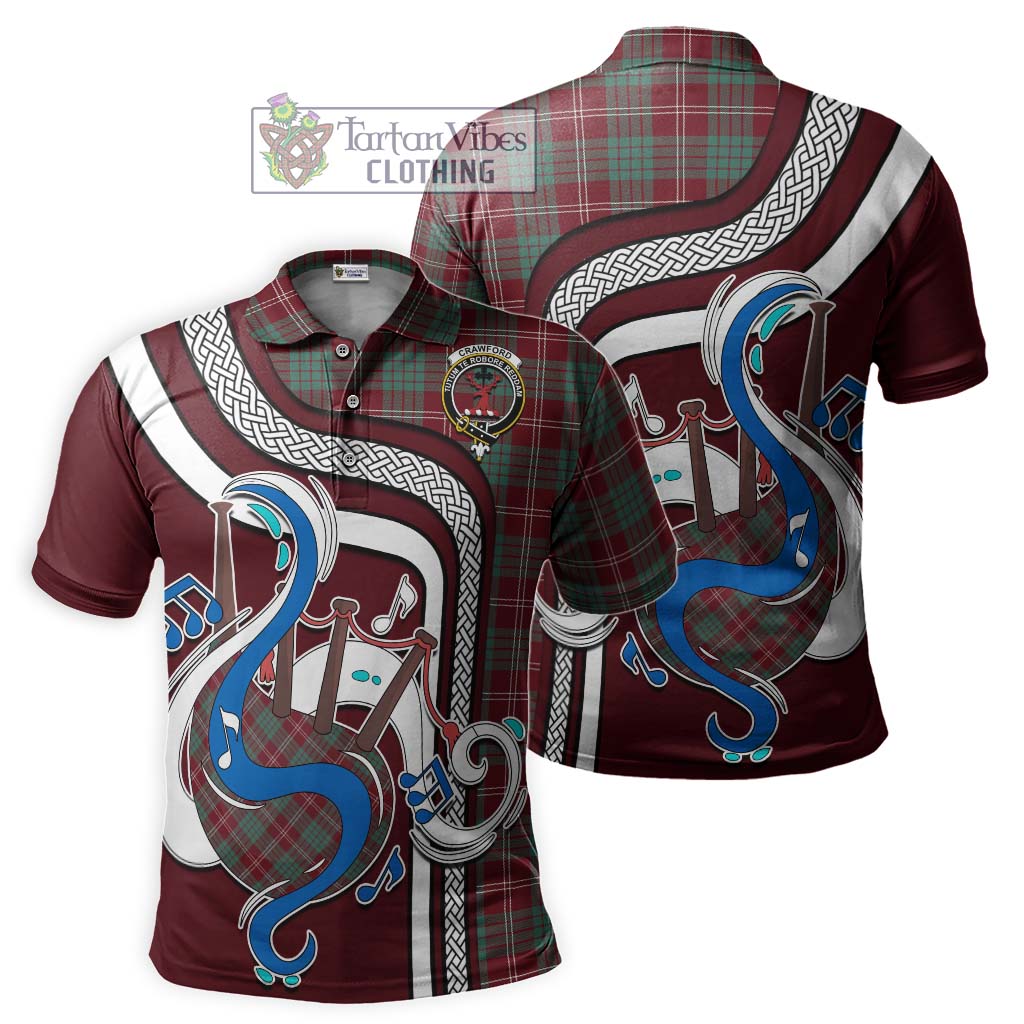 Tartan Vibes Clothing Crawford Modern Tartan Polo Shirt with Epic Bagpipe Style